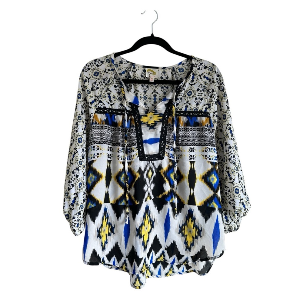 Fig and Flower Multicolor Patterned Blouse Anthropologie